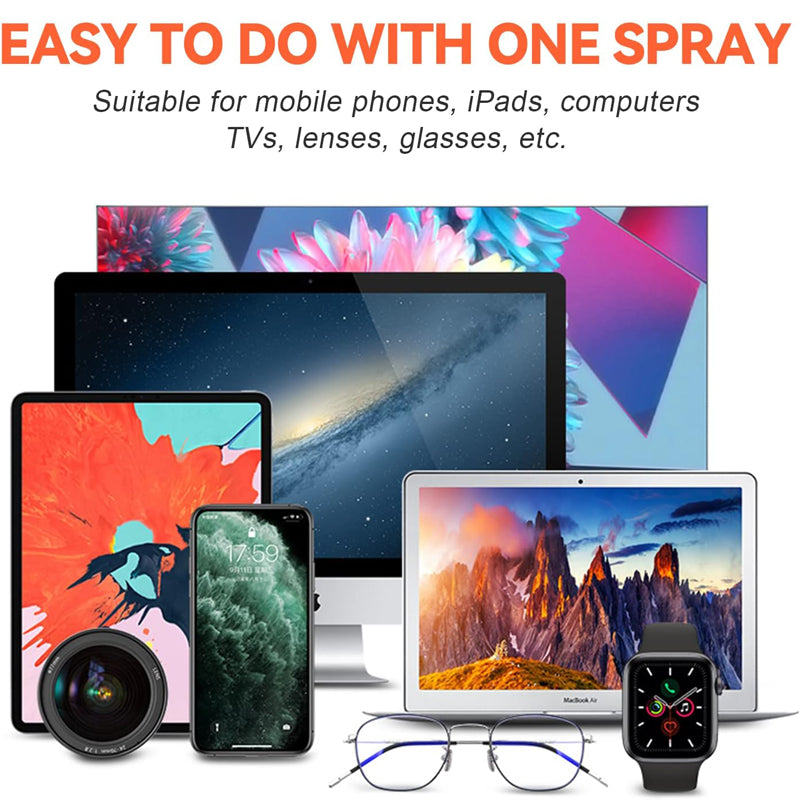 Microfiber Screen Cleaner Spray Bottle, Mobile Phone, Tablet, Computer, Microfiber Cloth Cleaning Wipes