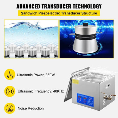 Professional Ultrasonic Cleaner Digital Timer And Heater Industrial Metal Parts Jewelry And Tool Cl 1