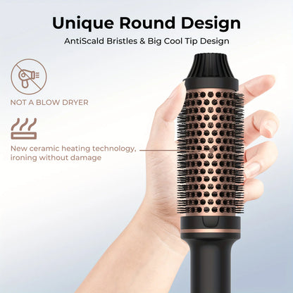 Valentine Gift Electric Hair Brushes, Heated Anti-Scald Thermal Brush, Professional Hair Curler Straightener Hot Comb