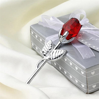 Crystal Glass Rose Flower Figurine Elegant Colors Ornament Valentine Gift Romantic Home And Wedding 1
