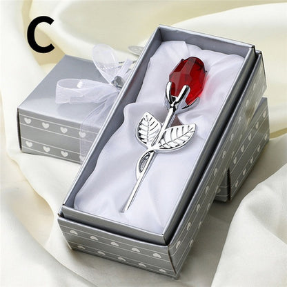 Crystal Glass Rose Flower Figurine Elegant Colors Ornament Valentine Gift Romantic Home And Wedding 7