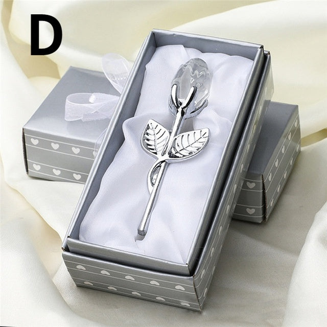 Crystal Glass Rose Flower Figurine Elegant Colors Ornament Valentine Gift Romantic Home And Wedding 10