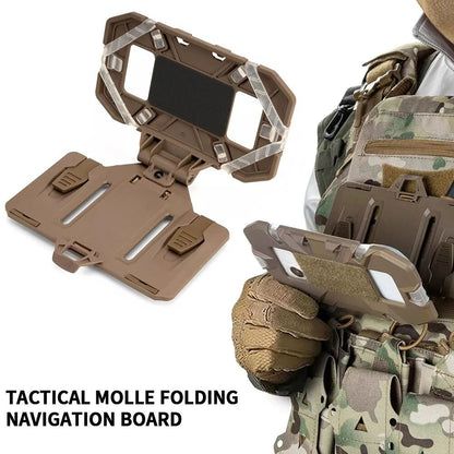 Tactical MOLLE Phone Holder and Folding Navigation Board