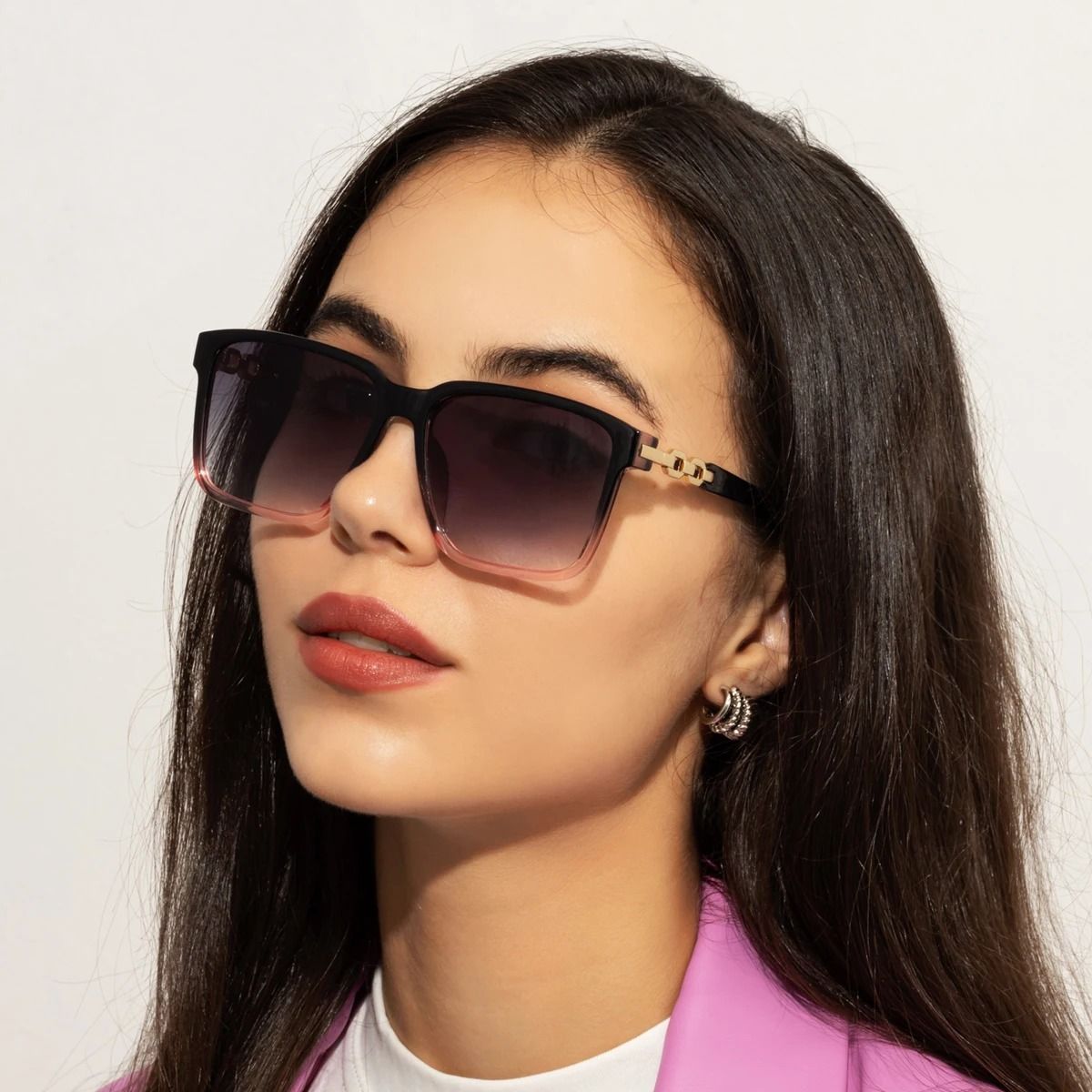 Womens Square Fashion Sunglasses With UV400 Protection 3