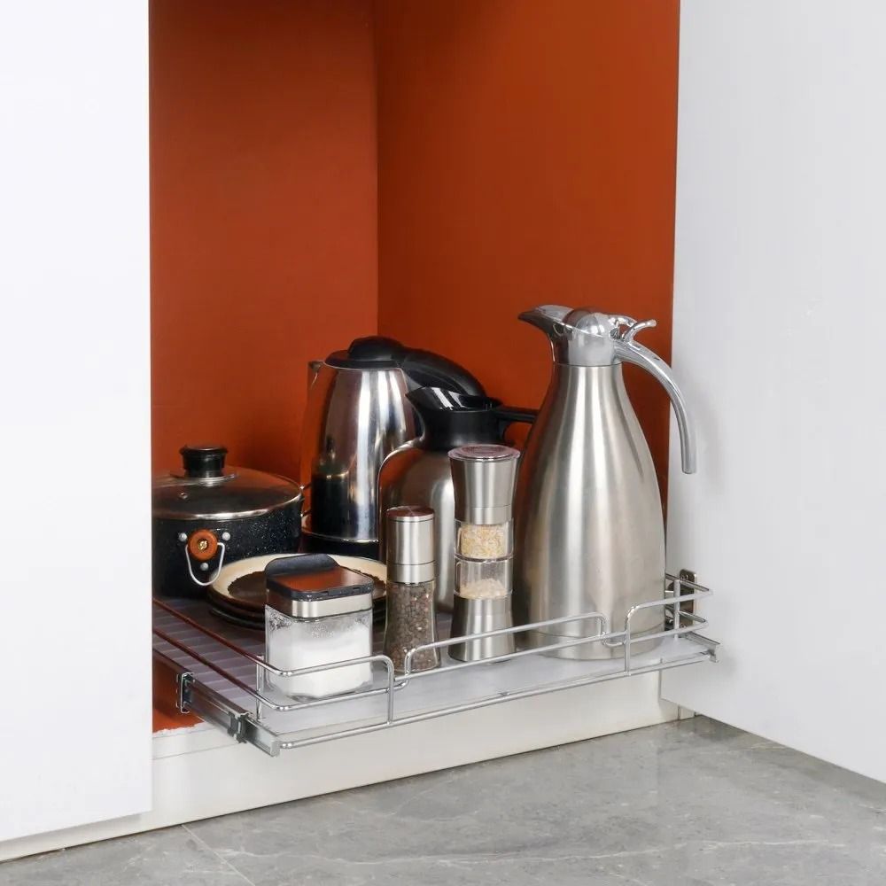 Cabinet Organizer Steel Roll Out Drawers Heavy Duty Slide Out Pantry Shelves Sliding Drawer Storage