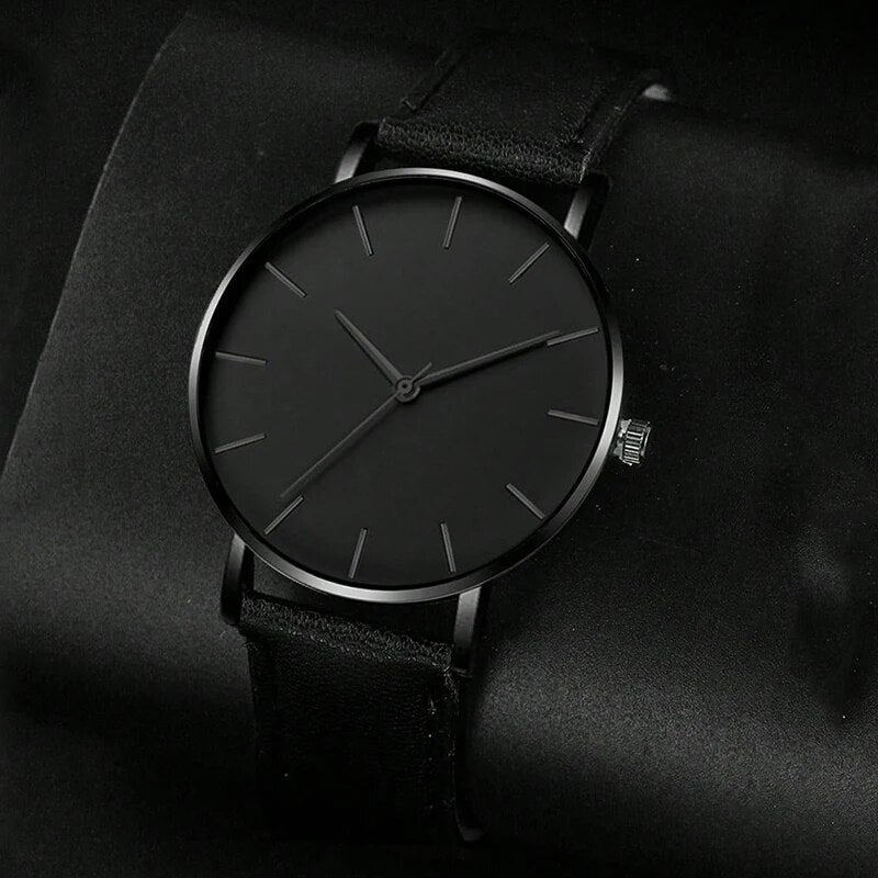 Fashion Mens Quartz Wristwatch, Luxury Leather Bracelet, Casual Business Watch