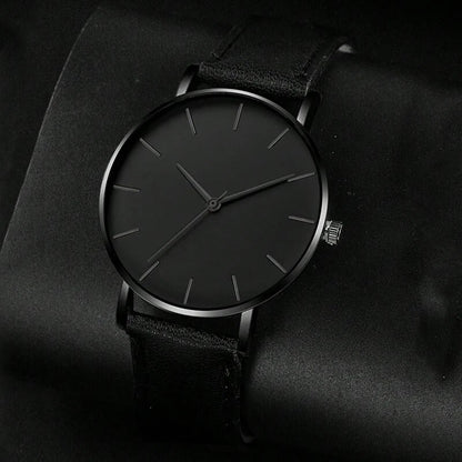 Fashion Mens Quartz Wristwatch, Luxury Leather Bracelet, Casual Business Watch