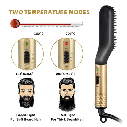 Professional Hair Straightener Comb Brush, Beard Hair Straightening Comb, Fast Heating Multifunctional Hair Curler Style