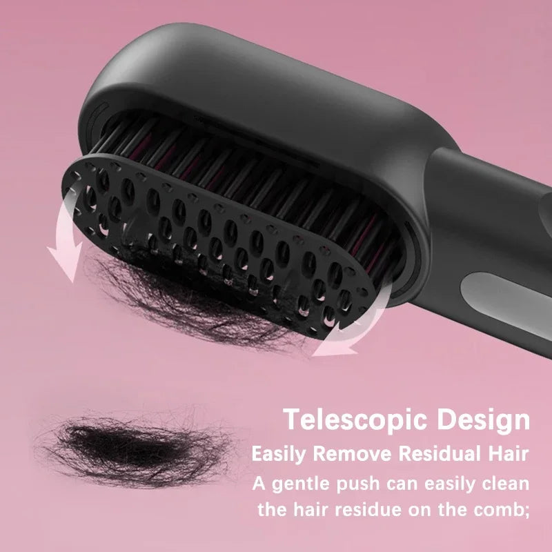 Wireless Hair Comb Heating Brush Negative Ion Straight Curling Hair Care Rechargeable AntiScalding  4