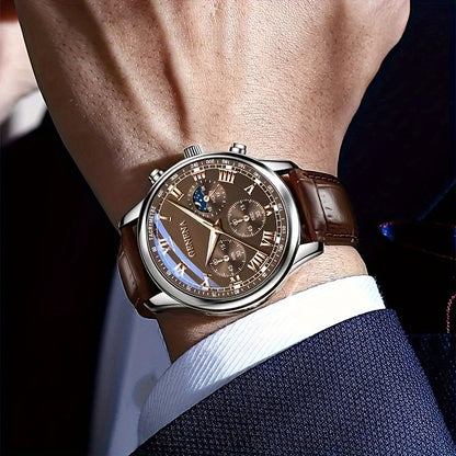 High Quality Men's Luxury Quartz Watch, Fashion Belt, Waterproof, Sport, Round, Business, Student, Glow Clock