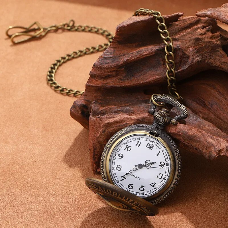 Pirate Captain Quartz Pocket Watch, Double Knife Necklace, Pendant Bracelet Gift for Men, Vintage Clock