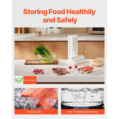 Customizable Food Saver Bags Non BPA Vacuum Sealer Rolls Food Grade Seal A Meal Freezer Storage Vac 4