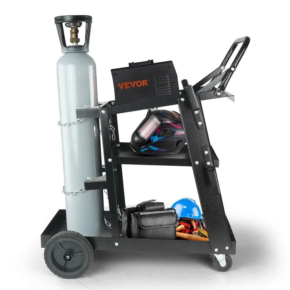 Welding Cart Heavy Duty High Lbs Welder Cart With Swivel Wheels MIG TIG ARC Plasma Cutter Welding M 8
