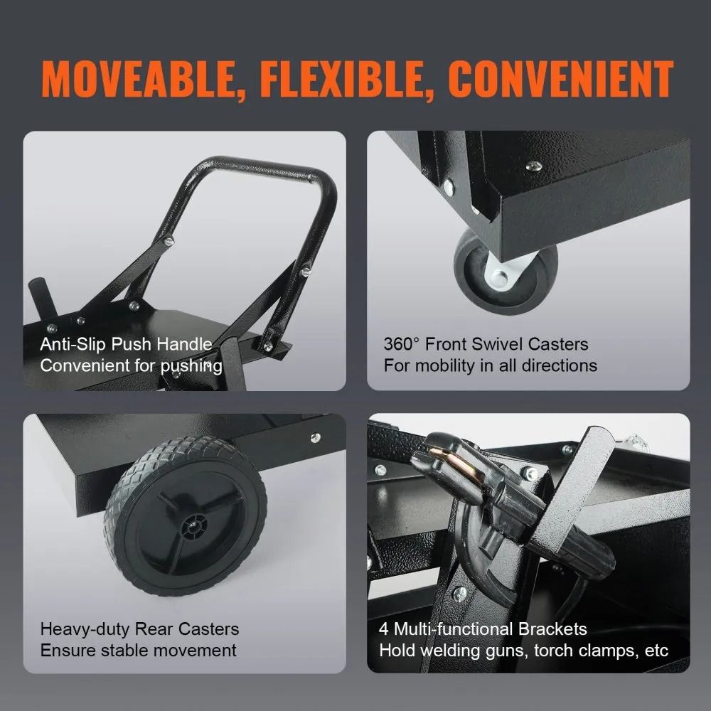 Welding Cart Heavy Duty High Lbs Welder Cart With Swivel Wheels MIG TIG ARC Plasma Cutter Welding M 5