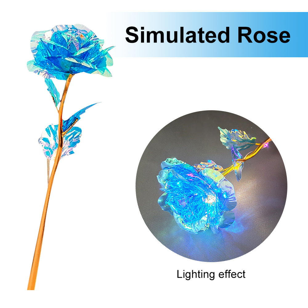 Foil Plated Roses LED Lover Lighting Roses Valentines Day Mothers Day Gift Wedding Decor Artificial 2