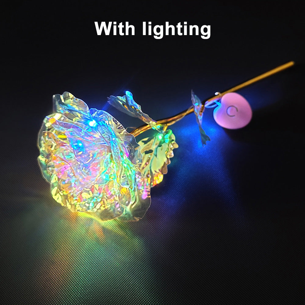 Foil Plated Roses LED Lover Lighting Roses Valentines Day Mothers Day Gift Wedding Decor Artificial 5