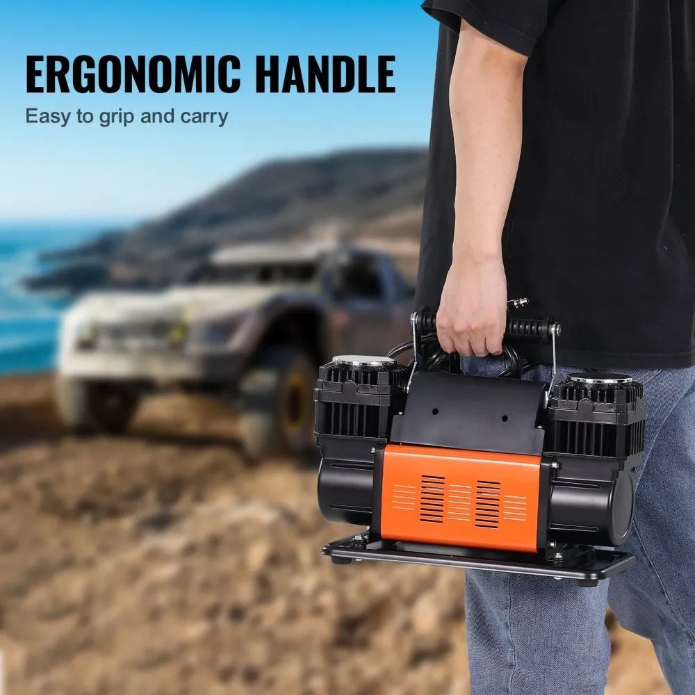 Dual Cylinder Portable Tire Inflator PSI Offroad Air Pump CFM Heavy Duty Air Compressor 4
