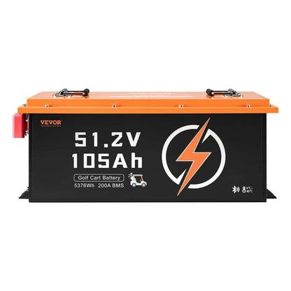 Golf Cart Battery With BMS LiFePO4 Battery Fast Charger Touch Monitor And App Control Plus Cycle 9