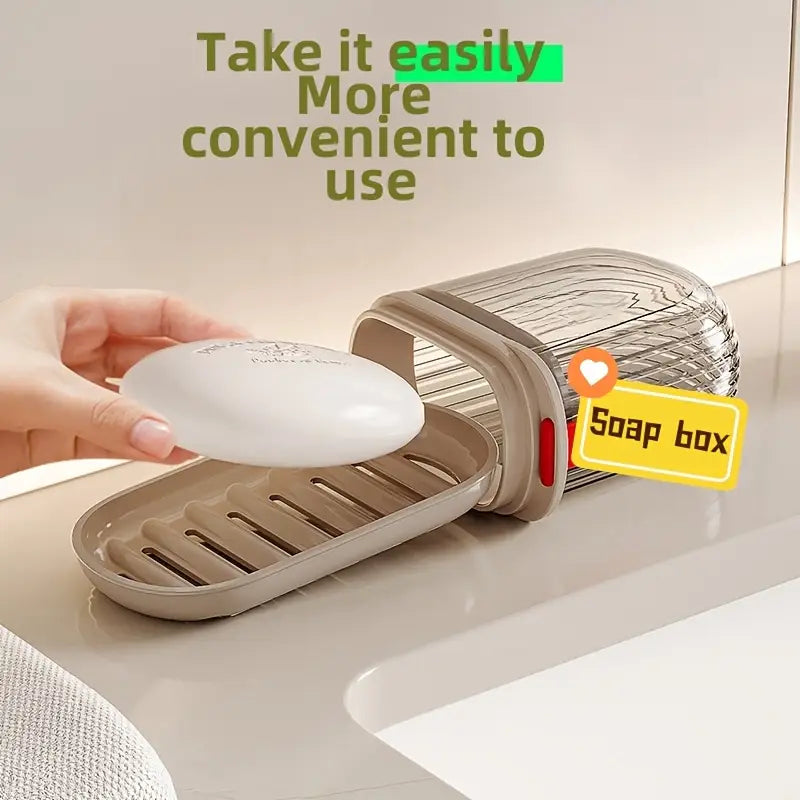 Lid Sealed and Drainable Portable, Travel Soap Box, Creative Small Soap Box for Business Trip