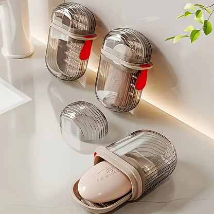 Lid Sealed And Drainable Portable Travel Soap Box Creative Small Soap Box For Business Trip 3