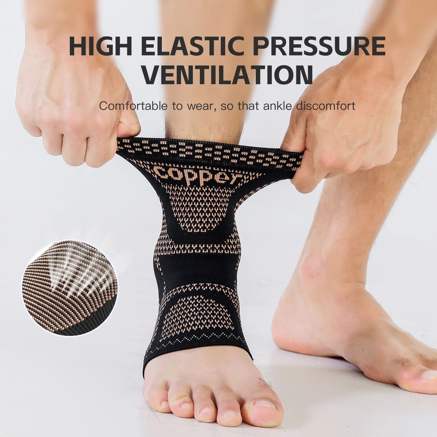 Copper Infused Ankle Support Compression Sleeve For Pain Relief And Stability 2