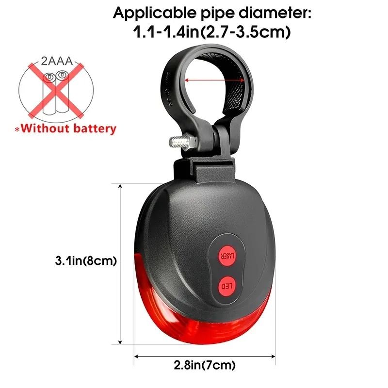 Bicycle LED And Laser Safety Taillight 3