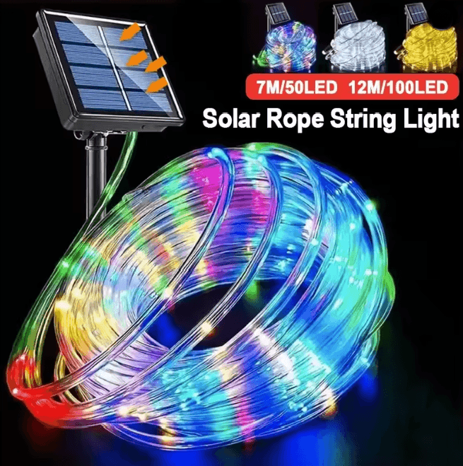 SolarGlow Outdoor Tube String Lights