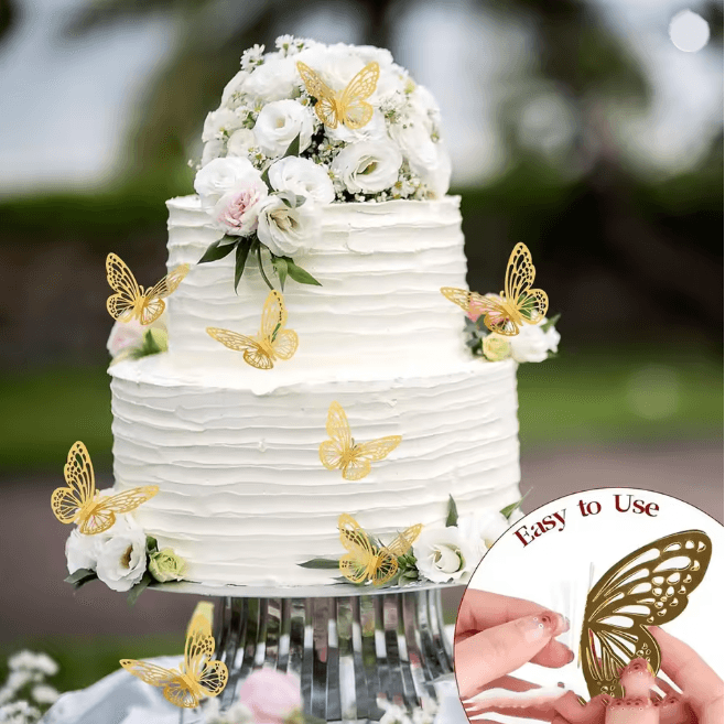 GoldenFlutter 3D Butterfly Wall Decor 48 Pack 1