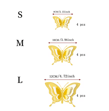GoldenFlutter 3D Butterfly Wall Decor 48 Pack 2