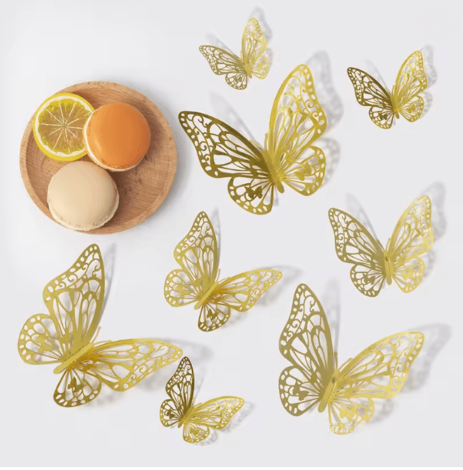 GoldenFlutter 3D Butterfly Wall Decor 48 Pack 3