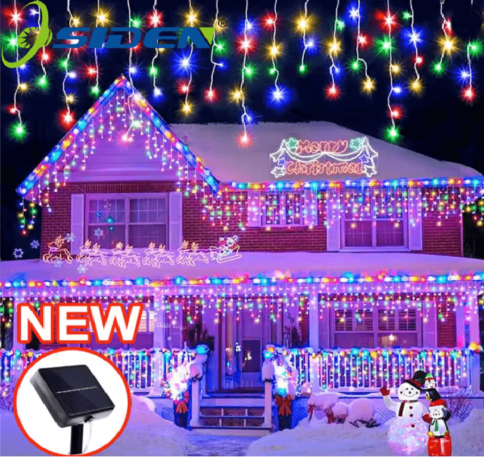 SolarGlow Icicle Holiday Lights