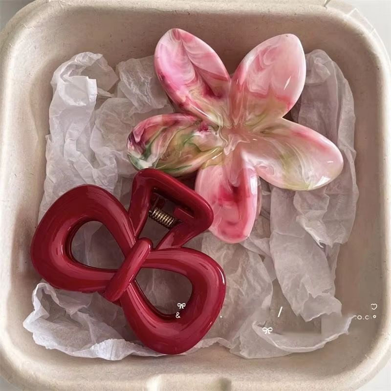 PolkaDot Bow Claw Clips Set  Vintage Blue  Red Trend Hair Accessory 15