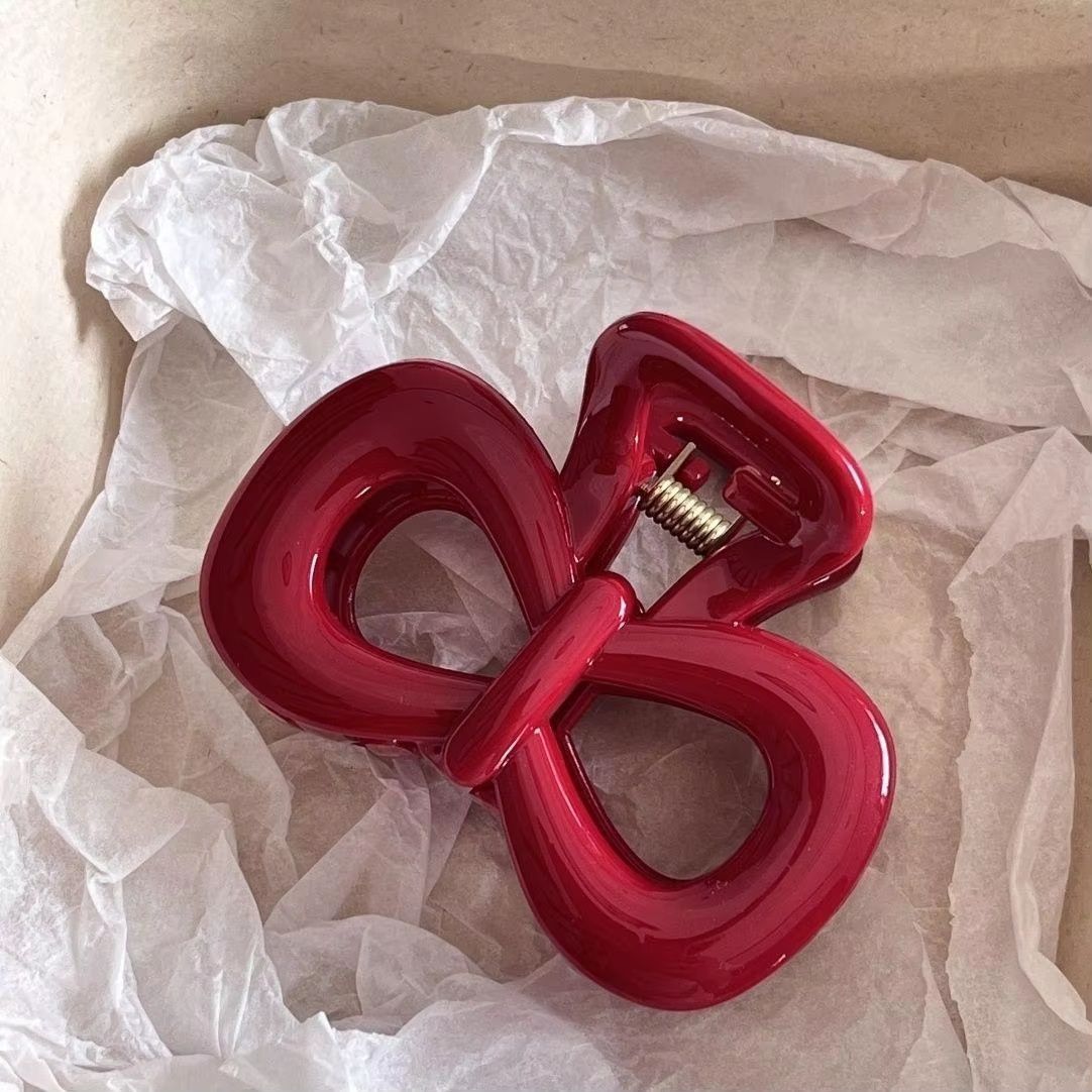 PolkaDot Bow Claw Clips Set  Vintage Blue  Red Trend Hair Accessory 2