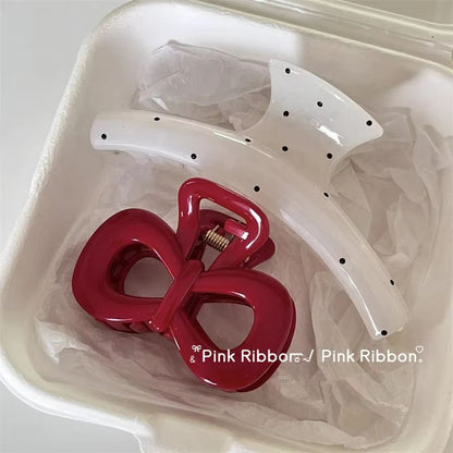 PolkaDot Bow Claw Clips Set  Vintage Blue  Red Trend Hair Accessory 21