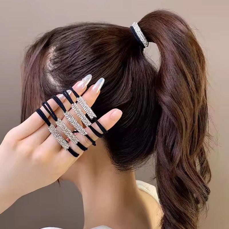 SparkleHold Rhinestone Stretch Hair Rope  High Elasticity Bling Hair Tie Women  Girls 5