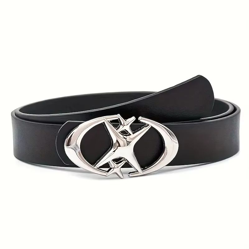 ClassicOval Cross Metal-Buckle Unisex Belt – Durable Simple Style