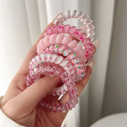 ColorTwist Jelly Coil Hair Tie Set – 6-Piece Vibrant Spiral Ponytail Holders