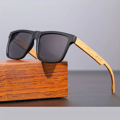 WoodGrain Square UV400 Unisex Sunglasses – Daily Outdoor Eyewear