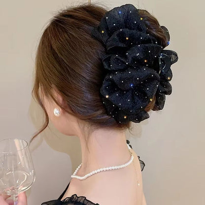 MeshBow Clip Elegance Hair Claw – Stylish Korean Inspired Hair Accessory for Women & Girls