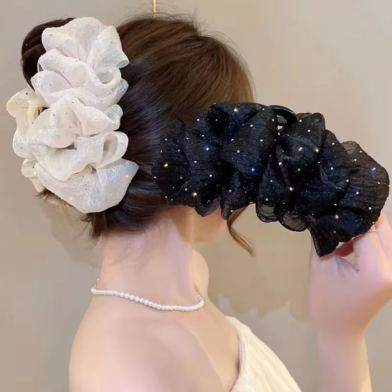 MeshBow Clip Elegance Hair Claw  Stylish Korean Inspired Hair Accessory For Women  Girls 1