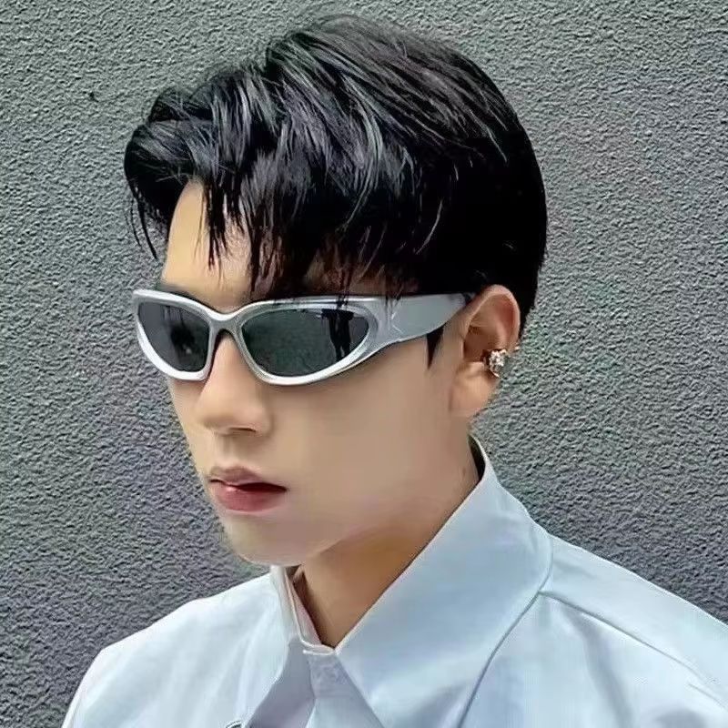 NeoOval Punk UV400 Sunglasses  Unisex Y2K ColourMirror Goggle Shades 3
