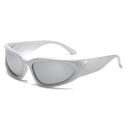 NeoOval Punk UV400 Sunglasses  Unisex Y2K ColourMirror Goggle Shades 6