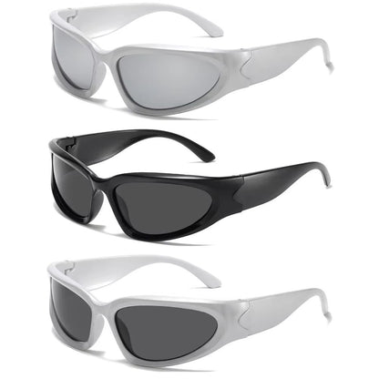 NeoOval Punk UV400 Sunglasses  Unisex Y2K ColourMirror Goggle Shades 7