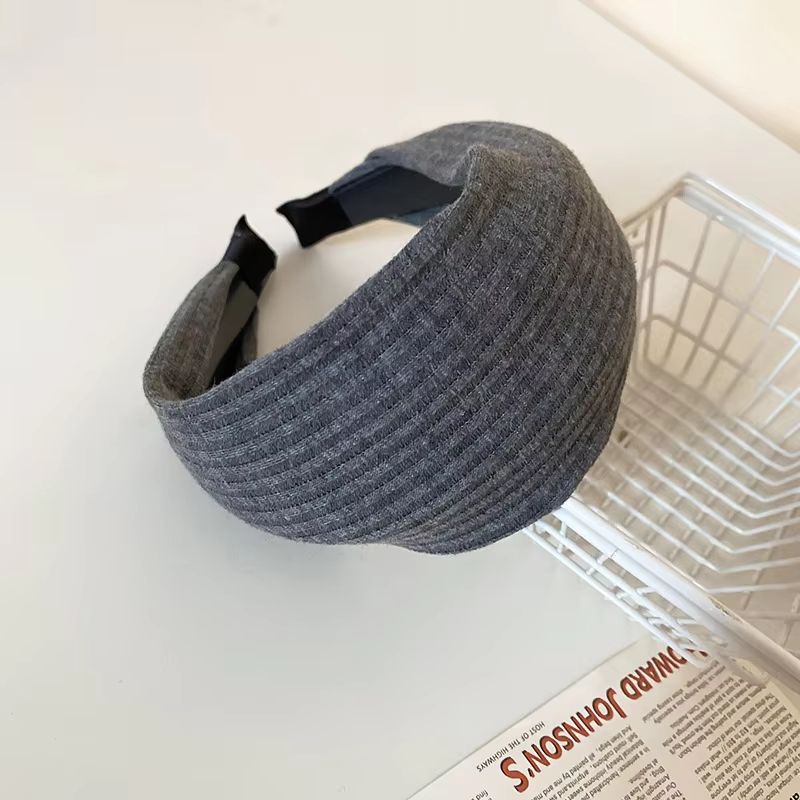 French Stripe Yarn WideEdge Headband  Solid Color High Headband For Women  Girls 2