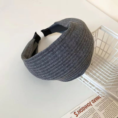 French Stripe Yarn WideEdge Headband  Solid Color High Headband For Women  Girls 2