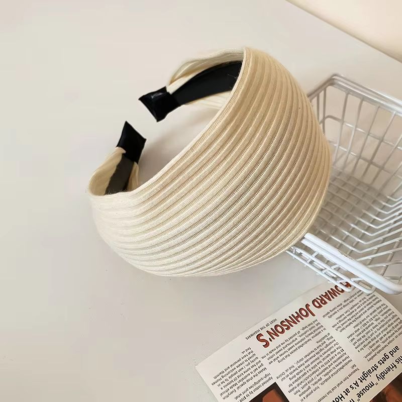 French Stripe Yarn WideEdge Headband  Solid Color High Headband For Women  Girls 4