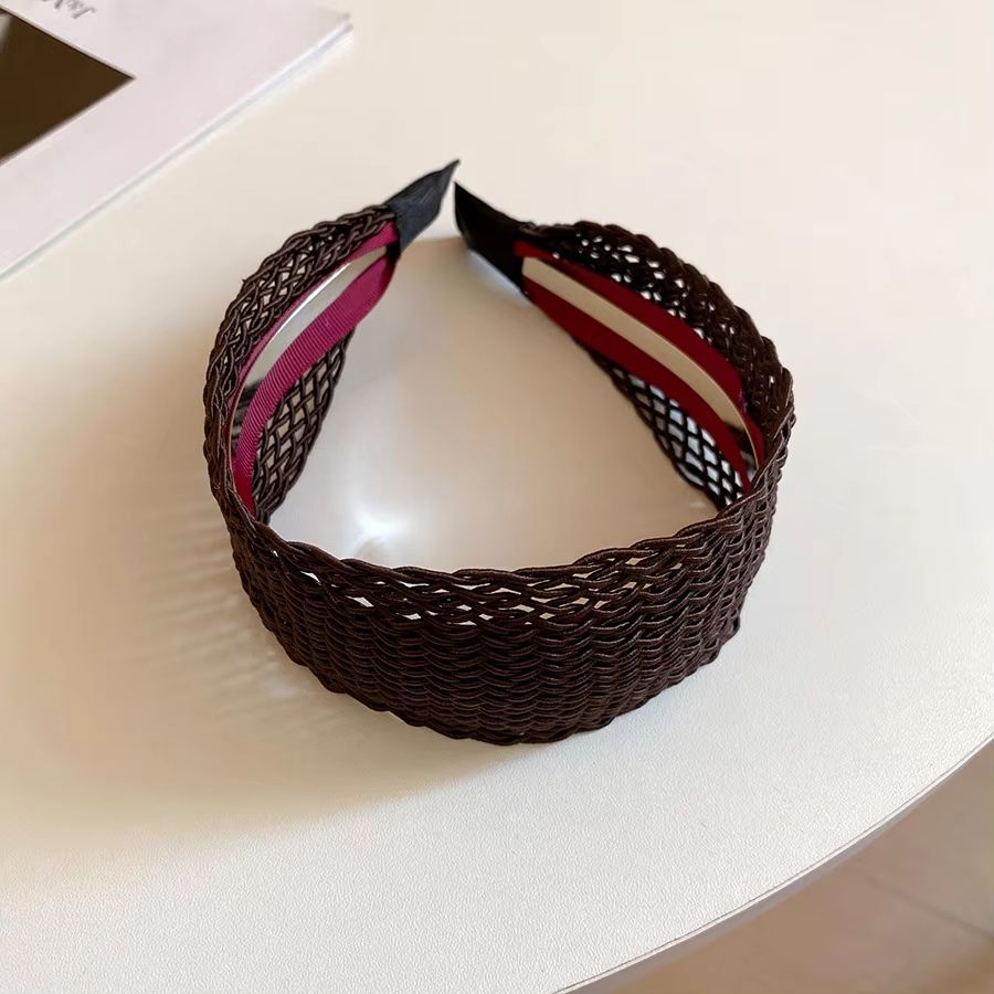 French Stripe Yarn WideEdge Headband  Solid Color High Headband For Women  Girls 6