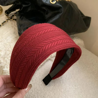 French Stripe Yarn WideEdge Headband  Solid Color High Headband For Women  Girls 8
