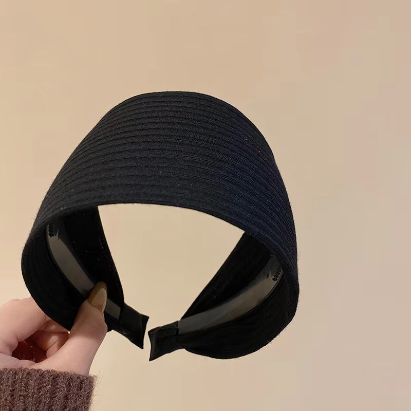 French Stripe Yarn WideEdge Headband  Solid Color High Headband For Women  Girls 12
