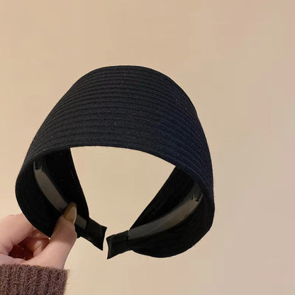 French Stripe Yarn WideEdge Headband  Solid Color High Headband For Women  Girls 12